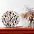thumbnail image 2 of Yayeee 10" Wall Clock Battery Operated Quartz Round Silent Non-Ticking Home Decor, Yellow Wildflower Pattern, 2 of 6