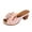 Pink, variant on Women Bow Open Toe Pump Shoes Casual Chunky Block Slip On Sandals Summer Wedding Party Vacation Resort Slides