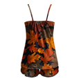 thumbnail image 5 of Women's Pajama Sets Casual Fashion Sexy Print Sleeveless Suspender Top Shorts Thanksgiving Lounge Sets Sleepwear Grey L, 5 of 5