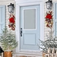 thumbnail image 4 of 1 Pack Christmas Artificial Swags, 24" Xmas Door Stair Swags, Teardrop Swag Cordless Prelit Christmas Stairway Decorations with LED Lights for Indoor Outdoor Decor (Blue, Classic Style), 4 of 7