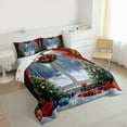 thumbnail image 3 of Manfei Merry Christmas Gifts Bedding Comforter Set,Cartoon Xmas Tree Twin Comforter Sets,Green Red Bedding Set For Girls,Breathable Home Decor Reversible,2pcs, 3 of 8