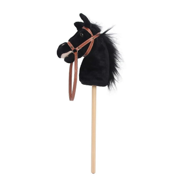 Kids Plush Riding Stick, Sturdy Wooden Stick, Soft Plush Horse Head, nce Development Toy