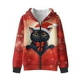 thumbnail image 4 of Uorisanigo Kids Hoodie Hoodes Sweatshirt Zipper Christmas Black Cat Hoodies Jacket Coat Lightweight Long Sleeve Shirts Pollover Tops School Party Birthday Christmas, 4 of 8