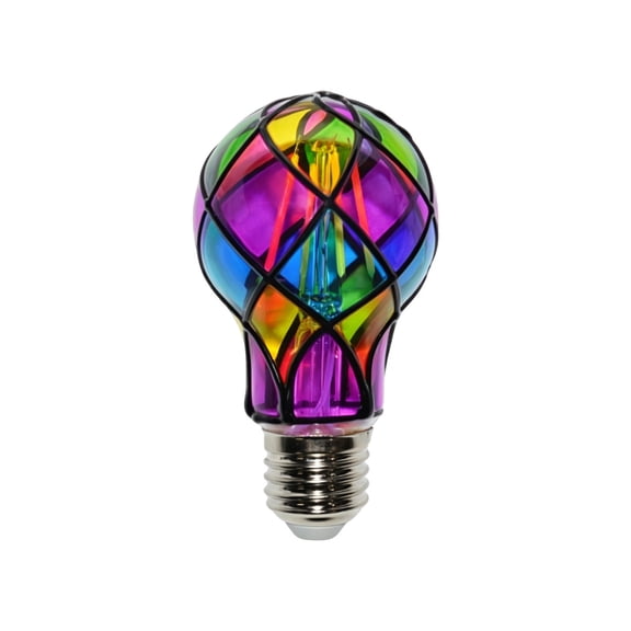 Nnndbs Colored Decorative Glass Light Bulb, Hand Painted Stained Glass Lamp Bulb, Tiffany Style Art Glass Bulb for Home Decor Night Light