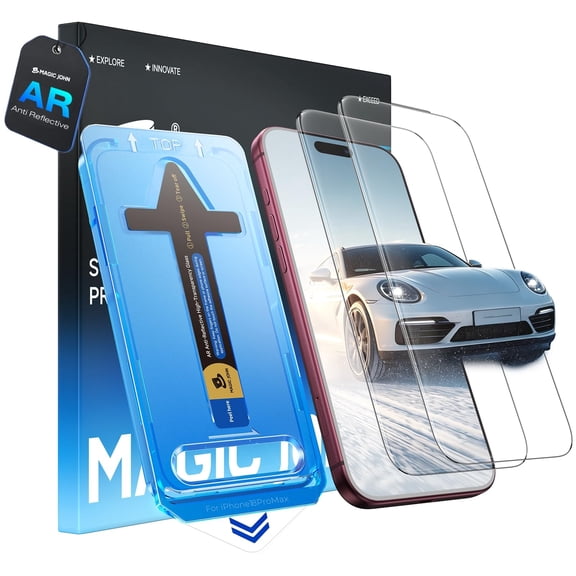 MAGIC JOHN 2 Pack Gen Screen Protector for iPhone 18 Pro,Anti-Reflective, HD Clear 9H Tempered Glass, Auto Dust-Elimination, Bubble-Free
