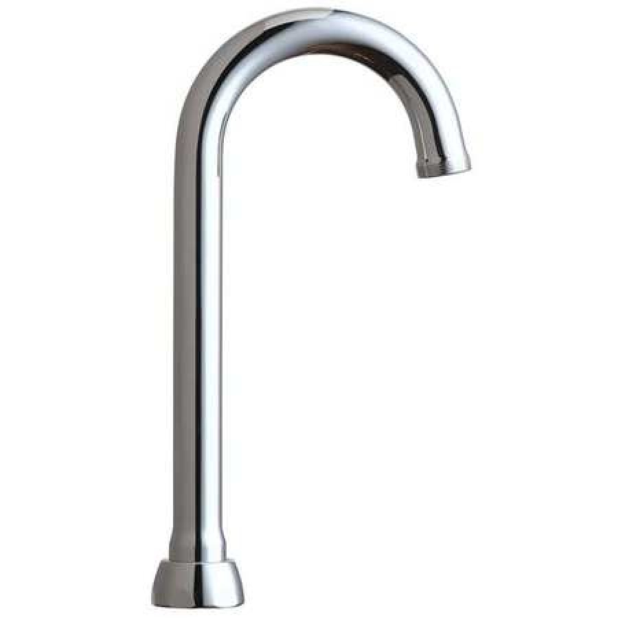 CHICAGO FAUCETS GN1AJKABCP Gooseneck Spout, Brass, Height 83/8