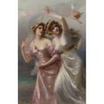 thumbnail image 2 of Édouard Bisson 13x18 Black Ornate Wood Framed Double Matted Museum Art Print Titled - Love's Messengers, 2 of 5