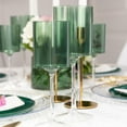 thumbnail image 2 of EcoQuality Green Plastic Wine Glasses with Clear Stem - 9 oz Wine Glass, Disposable Shatterproof Wine Goblets, Reusable, Elegant Drink Cup Tumbler, Weddings, Party, Dinner, Baby Showers (25), 2 of 2