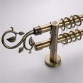 thumbnail image 2 of Window Curtain Rod Ends Finials Drapery Pole Decorative Heads . 28mm Leaves- Bronze, 2 of 6