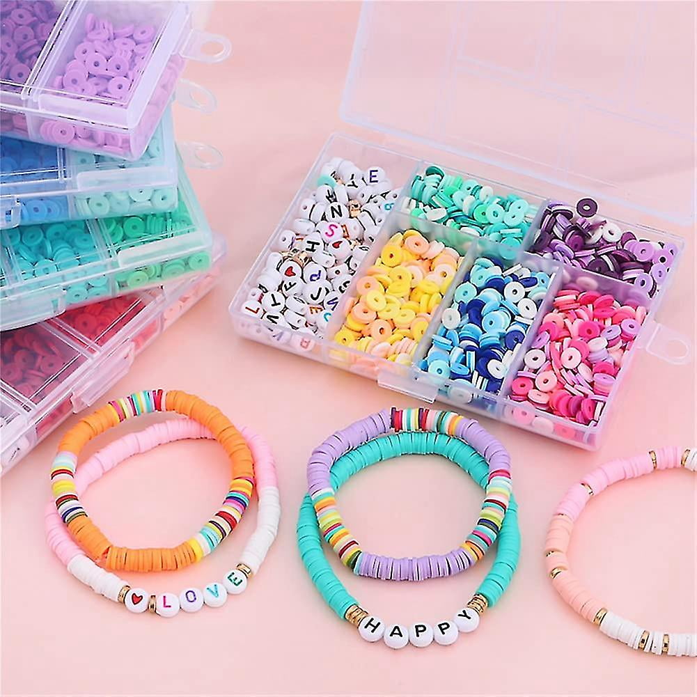 Clay Beads For Bracelet Making, Clay Beads For Making, Flat Round