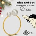 thumbnail image 2 of LeeCHee 16 Pcs Pearl Napkin Rings Bulk, Metallic & Plastic 2.2 Inch Napkin Holders for Elegant Dining, Wedding, Christmas Table Decor, 2 of 7