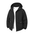 thumbnail image 2 of QATAINLAV Men's Full Zip up Rain Jacket Long Sleeve Hooded Windbreaker Jackets Casual Lightweight Waterproof Outerwear Black,XXL, 2 of 6