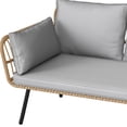 thumbnail image 4 of Dextrus All-Weather Wicker Loveseat with Soft Cushion, 2-Seat Rattan Sofa for Patio Furniture Set - Gray, 4 of 10