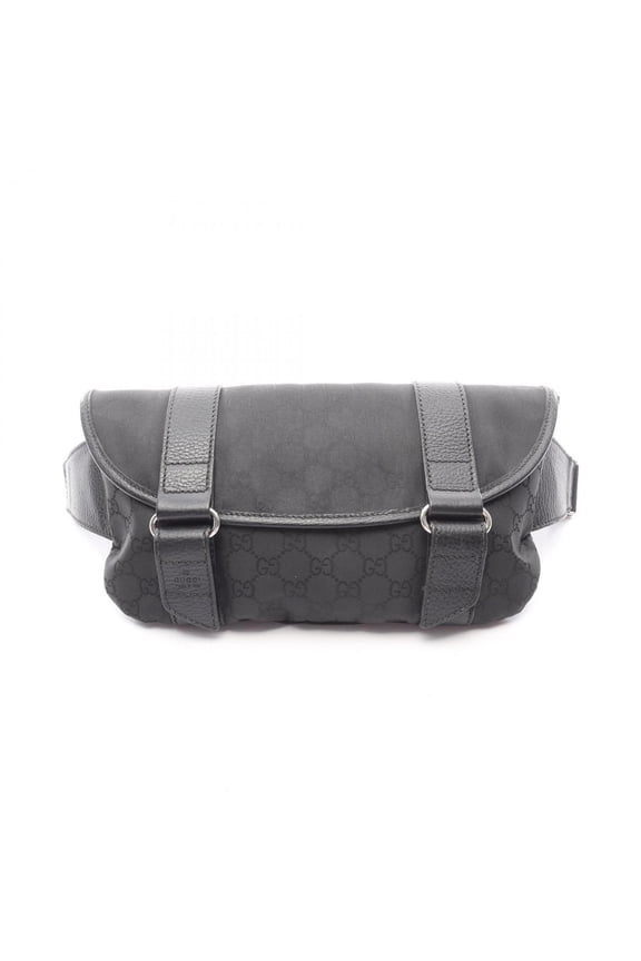 Pre-Owned Gucci GG pattern waist bag, body handbag, nylon and leather, men's women's, black,...