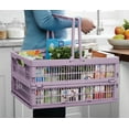 thumbnail image 6 of Mainstays Plastic Collapsible Storage Basket with Handles, Purple, 6 of 6
