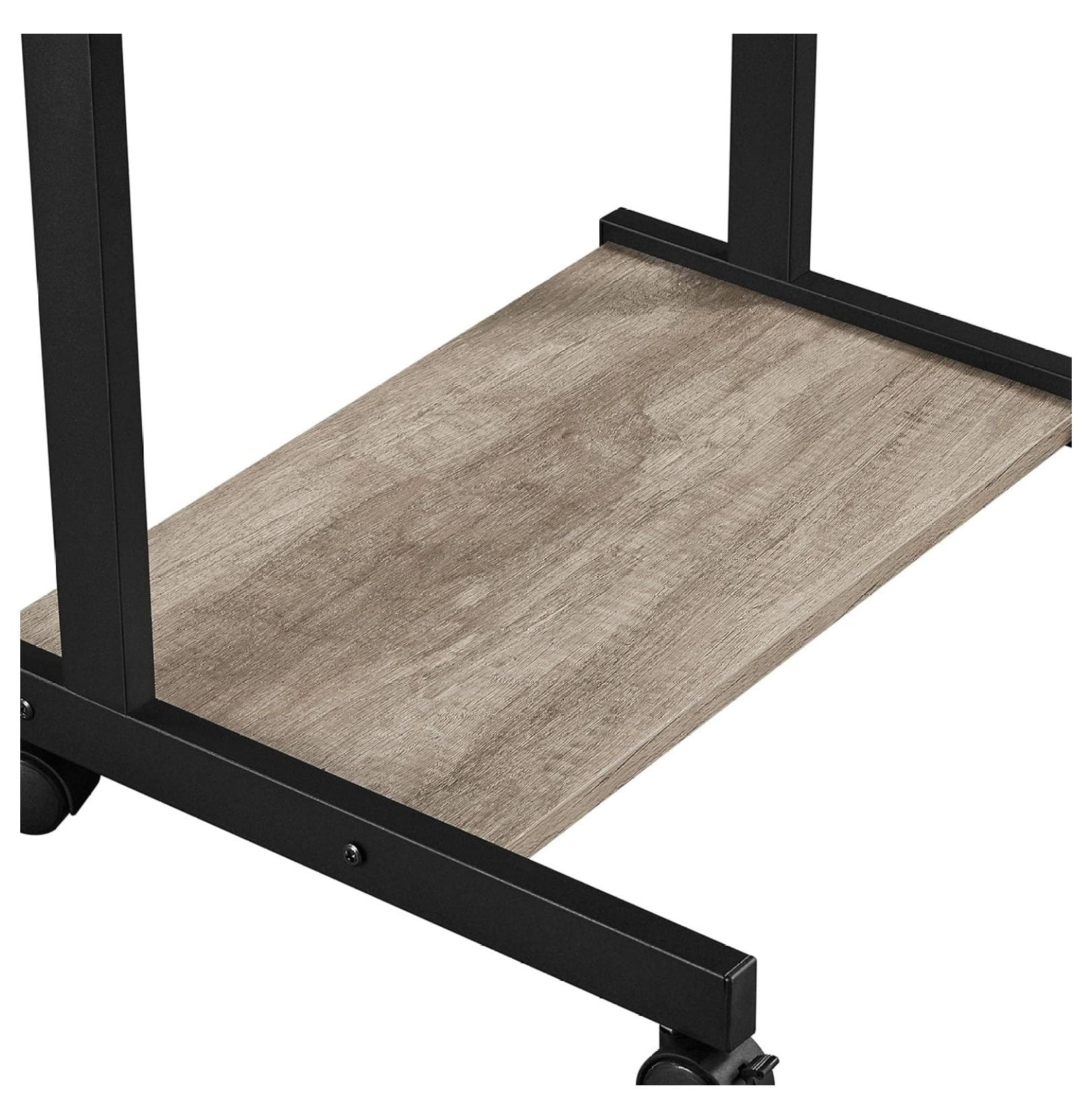 Gray Art Deco Desk, Rolling Computer Desk Cart with Drawer, Small Space for Writing, Laptop, PC, 22 x 20.1 x 31.5 inches
