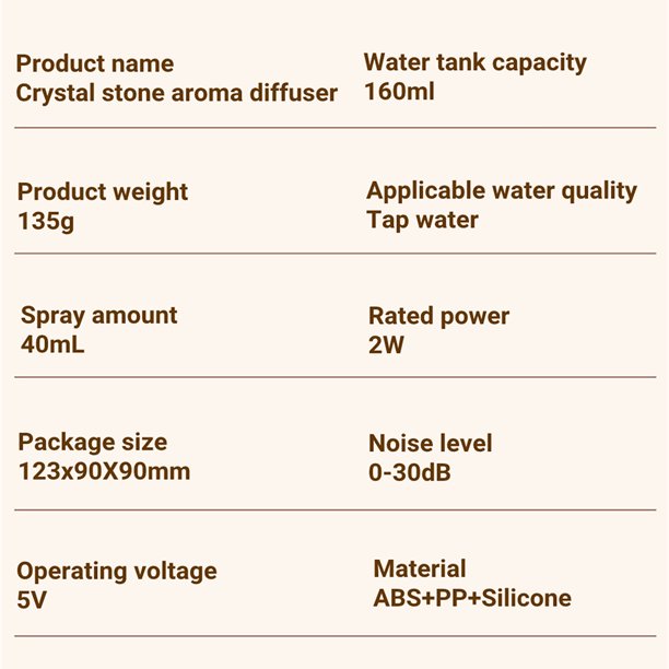 Mini máquina de aromaterapia con piedra de sal de luz LED para el hogar (verde) Sywqhk Libre de BPA