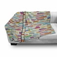 thumbnail image 3 of Abstract Soft Flannel Fleece Throw Blanket, Colorful Pattern with a Group of Overlapping Horizontal Long Rectangle Shapes, Cozy Plush for Indoor and Outdoor Use, 60" x 80", Multicolor, by Ambesonne, 3 of 6