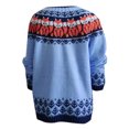 thumbnail image 4 of GEWSEY Womens Fall Vintage Fair Isle Sweater Casual Loose Long Sleeve Crewneck Knitted Pullover Sweater Tops (Blue, M), 4 of 4