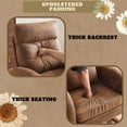 thumbnail image 3 of Miekor Rustic Microfiber Nursery Rocking Chair with Thick Headrest, Upholstered Mid-century Modern Nursing Rocker Glider with Curved Armrest, Sturdy Solid Wood Base for Living Room, Bedroom, Ba G6476, 3 of 8
