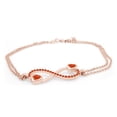 thumbnail image 3 of AFFY Heart & Round Shape Simulated Citrine Infinity Heart Chain Bracelets In 14k Rose Gold Over Sterling Silver -8.5", 3 of 7