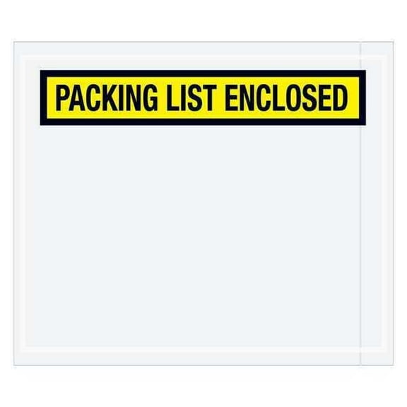 Partners Brand Yellow "Packing List Enclosed" Envelopes, 7" x 6", Case of 1,000