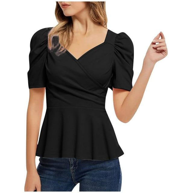 Fiudx Ofertas Flash Del Día Blusa Superior de Camiseta Sin Mangas con Cuello Redondo Informal para Mujer a La Moda