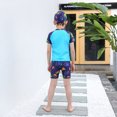 thumbnail image 3 of Ensemble de 3 Pcs Enfants Garçon Maillot de Bain Motif Dinosaure Dessin Animé Dinosaure Bleu 2TG, 3 of 8