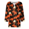 thumbnail image 5 of Godom Halloween Shirts for Women 3/4 Sleeve Tshirts Ghost Graphic V-Neck Tops 2025, 5 of 5