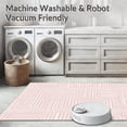 thumbnail image 5 of ODIKA 3'x5' Machine Washable Non-Slip Area Rug, Modern Interlocking Maze Design with Subtle Symmetrical Motifs High Traffic Rug, Pink, 531899, 5 of 5