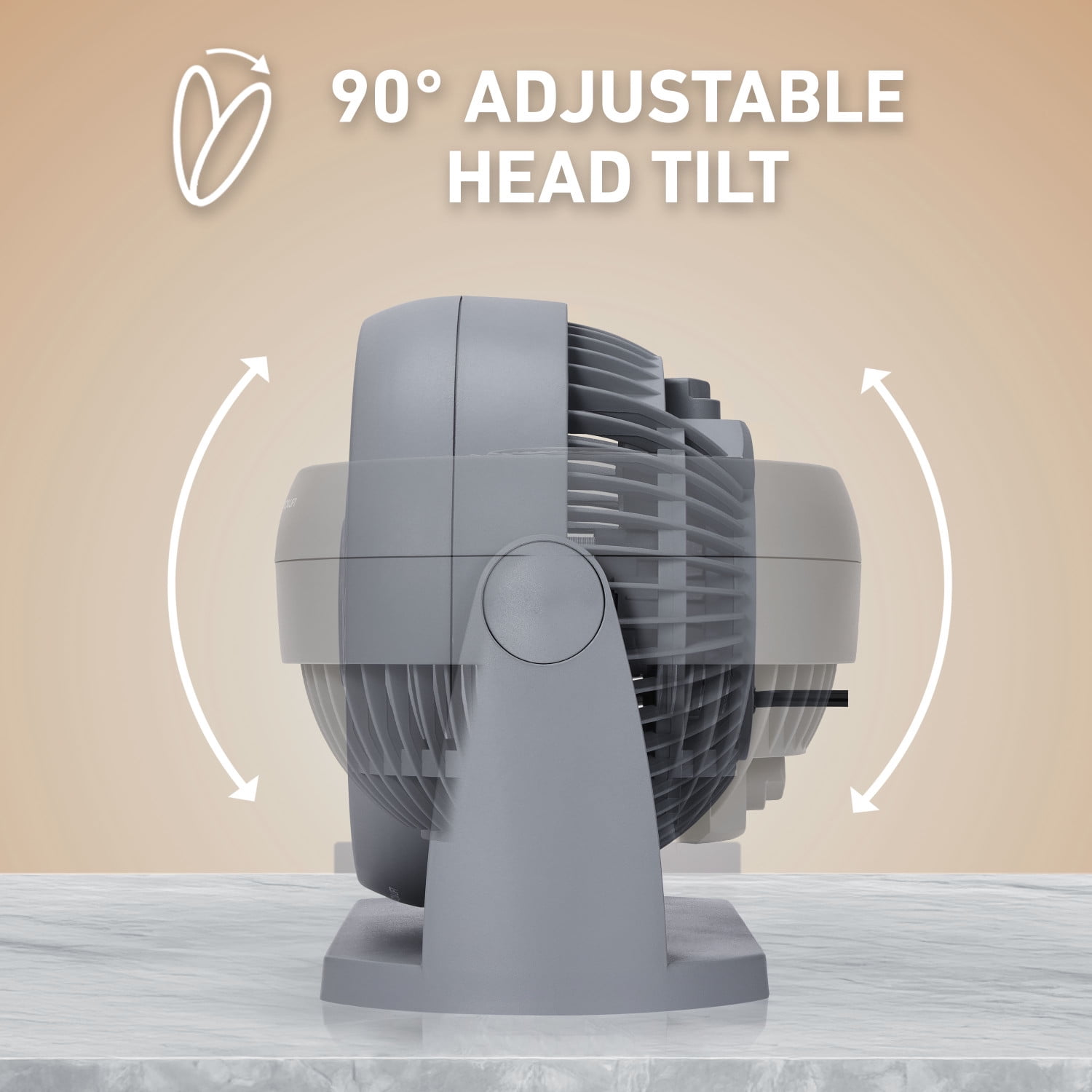 Holmes Blizzard 3-Speed Air Circulator Fan, 90° Adjustable Tilt, Removable Grill, Gray, 14086