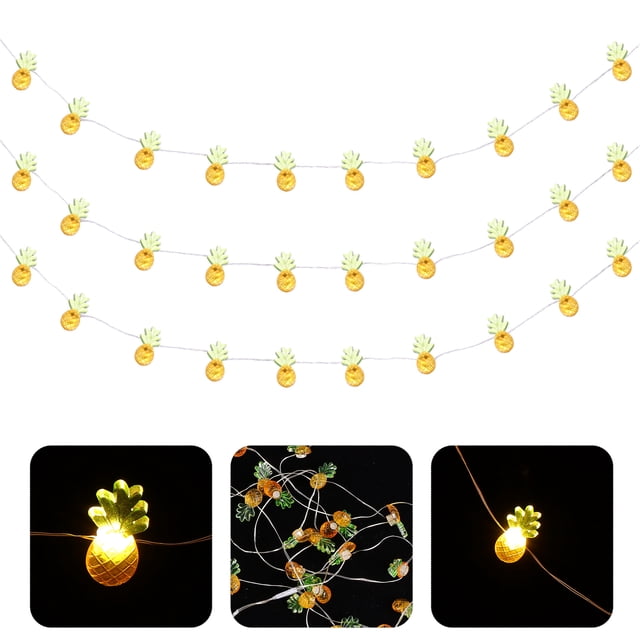 TEHAUX 1 Set Pineapple Table Lamp Copper Wire String Lights with IP44 Protection for Outdoor Use