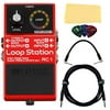BOSS RC-1 Loop Station Bundle with Fender Play Online Lessons, Picks, Patch Cable, and Austin Bazaar Polishing Cloth