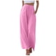 thumbnail image 1 of Pantalones de cintura alta y pierna ancha para mujer - Elástico con cordón, pierna recta cómoda, con bolsillos, 1 of 6