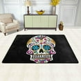 thumbnail image 2 of GZHJMY Floral Skull Area Rug 2'x3', Mexican Skull Day of The Dead Polyester Area Rug Mat for Living Dining Dorm Room Bedroom Home Decorative, 2 of 5