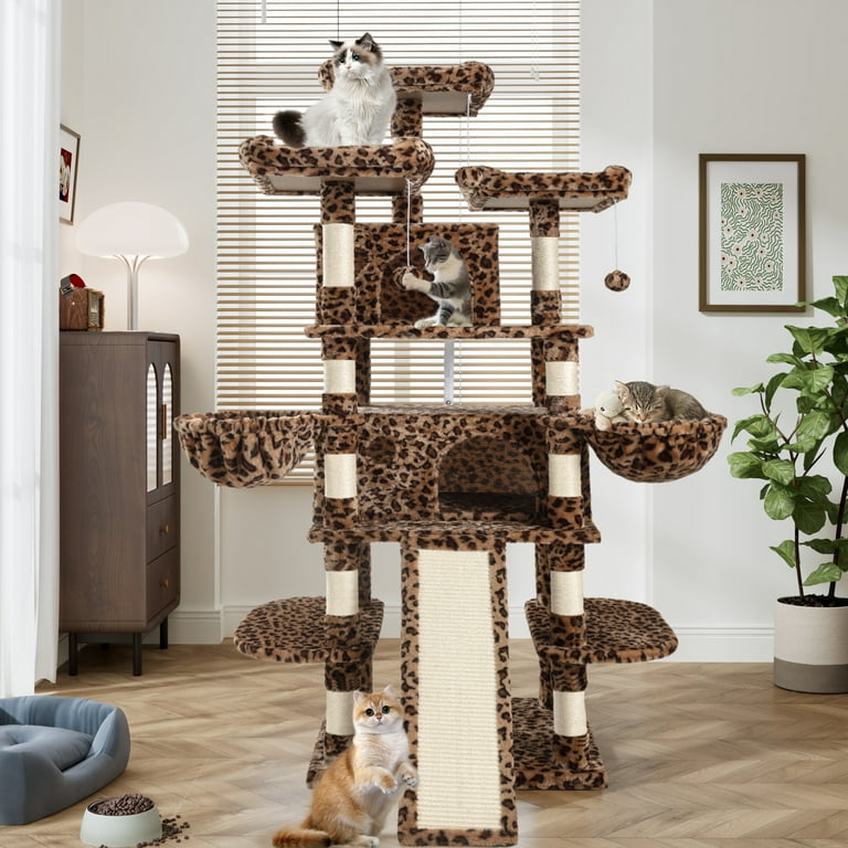 Leopard print cat tower hot sale