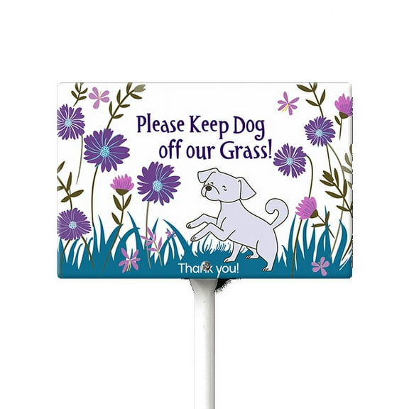 Eveokoki Please Keep Dogs Off Our Grass Sign, 12" x8" Stay Off Grass Aluminum Signs with Metal Stakes,UV Protected,Weatherproof,Fade Resistant,Easy to Mount