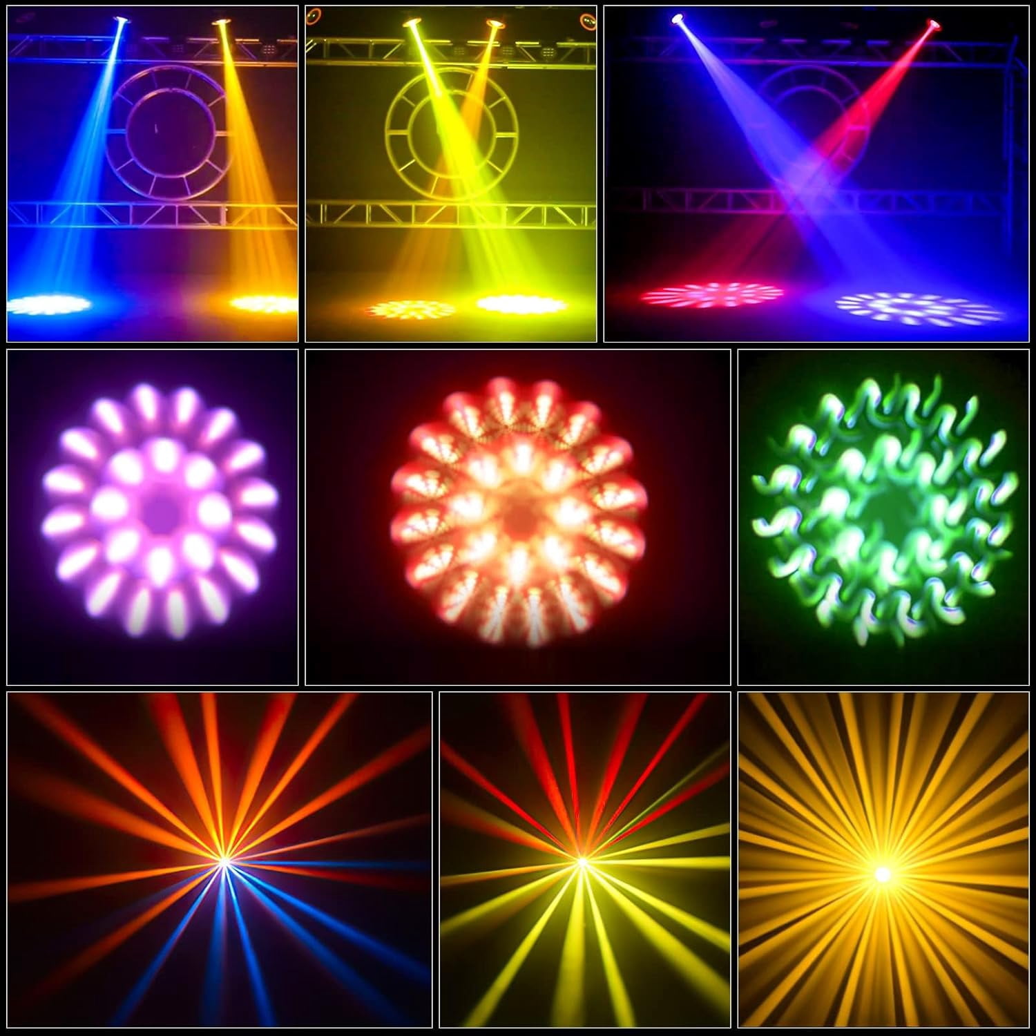 1 Pack 230W 7R Beam Sharpy Moving Head Light,17 Gobos 14 Colors RGBW Beam Lights with 16CH DMX512 Sound Control for Stage