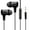 Black, variant on ruhuadgb Wired Earphone Macaroon In-ear Stereo Surround with Microphone 3.5mm Bass Heavy Wire Phone Headset Phone Supply