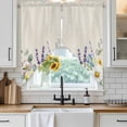thumbnail image 6 of Spring Flowers Swag Curtains for Kitchen/Bedroom/Living Room, Farmhouse Botanical Floral Wildflowers Scalloped Curtains 63 Inch Long, Window Swag Topper Curtains Valances 2 Panels Set 36"x63", 6 of 8