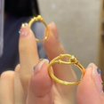 thumbnail image 2 of L.YY Twisted Rope Gold Rings, Gold, 2 of 7