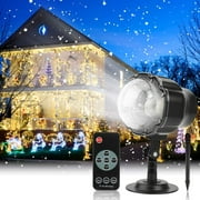 Morttic Christmas Projector Light Outdoor Snowfall LED Projector Waterproof Rotating Snow Projection with RF Remote Snow Decorative Projector for Christmas, Halloween Party, Wedding, Garden Decoration