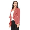 thumbnail image 2 of Women's Elegant Solid Stretch Open Front Long Sleeve Blazer Jacket, 2 of 5