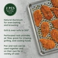 thumbnail image 3 of Nordic Ware Naturals 2-Piece Aluminum Oven Crisping Bakeware Set with 13" x 18" Rectangular Half Sheet and Multi-Use Rack, 3 of 12
