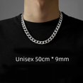 thumbnail image 2 of Collar de hip-hop Heldig de acero inoxidable y titanio cadena gruesa ancha plana, 2 of 6