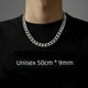 thumbnail image 2 of Collar de hip-hop de acero inoxidable y titanio para hombre, cadena gruesa y ancha y plana, 2 of 6