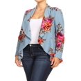 thumbnail image 2 of Women's Plus Size Solid Print Casual Long Sleeve Open Front Jacket Blazer/Made in USA, 2 of 5