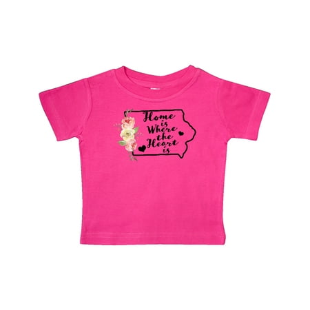 

Inktastic Iowa Home is Where the Heart is with Watercolor Floral Gift Baby Boy or Baby Girl T-Shirt