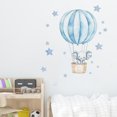 thumbnail image 2 of Adhesivo de pared con diseño de globo aerostático azul con dibujo animado y elefante durmiendo, 2 of 3