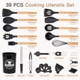 thumbnail image 2 of Juego de utensilios de cocina Astercook, 39 piezas de silicona con mango de madera, 2 of 9